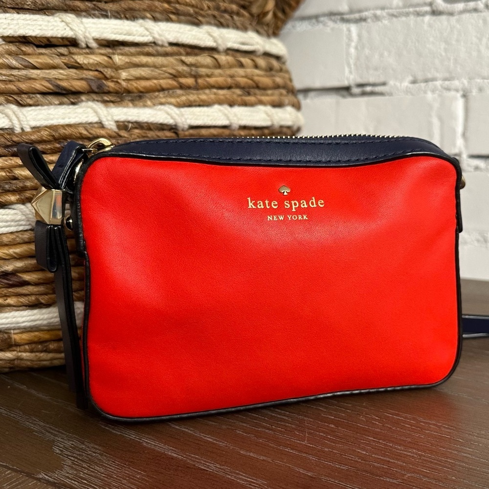 Kate Spade Staci Blue/Red Color-block Crossbody
